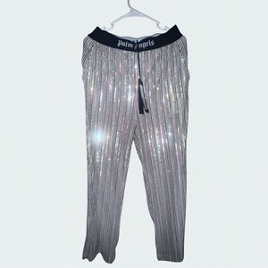 Palm Angels Glittering Striped Pants